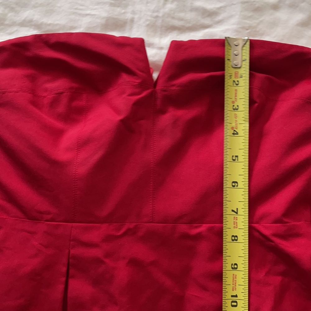 Jcrew RED (not green) Tie-waist strapless dress - Picture 13 of 15